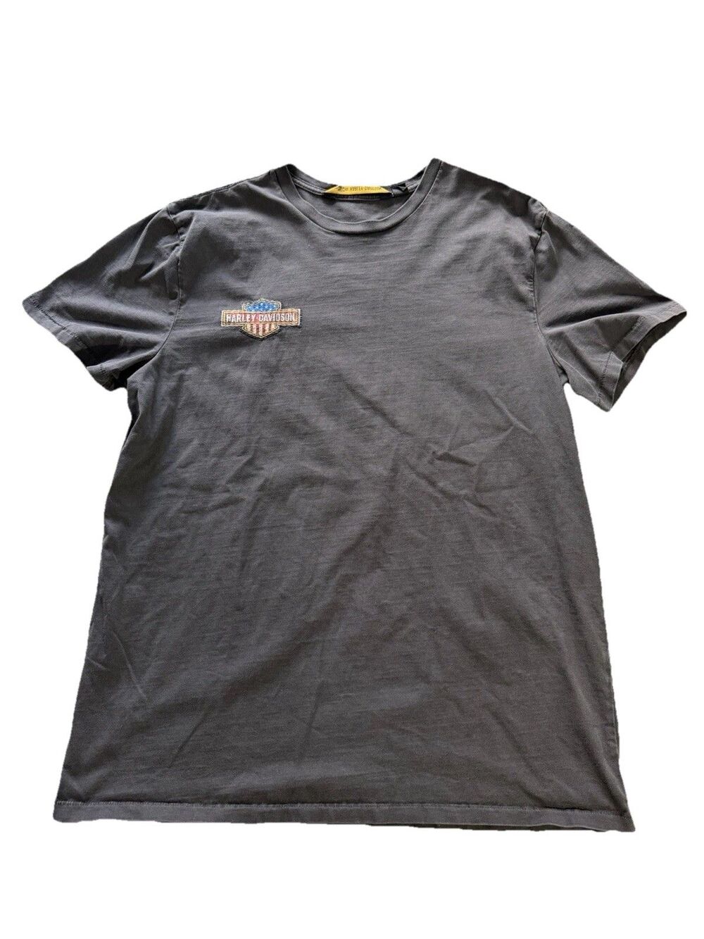 Harley-Davidson Mens T-Shirt Large Dark Grey Embroidered Wing Shield Biker